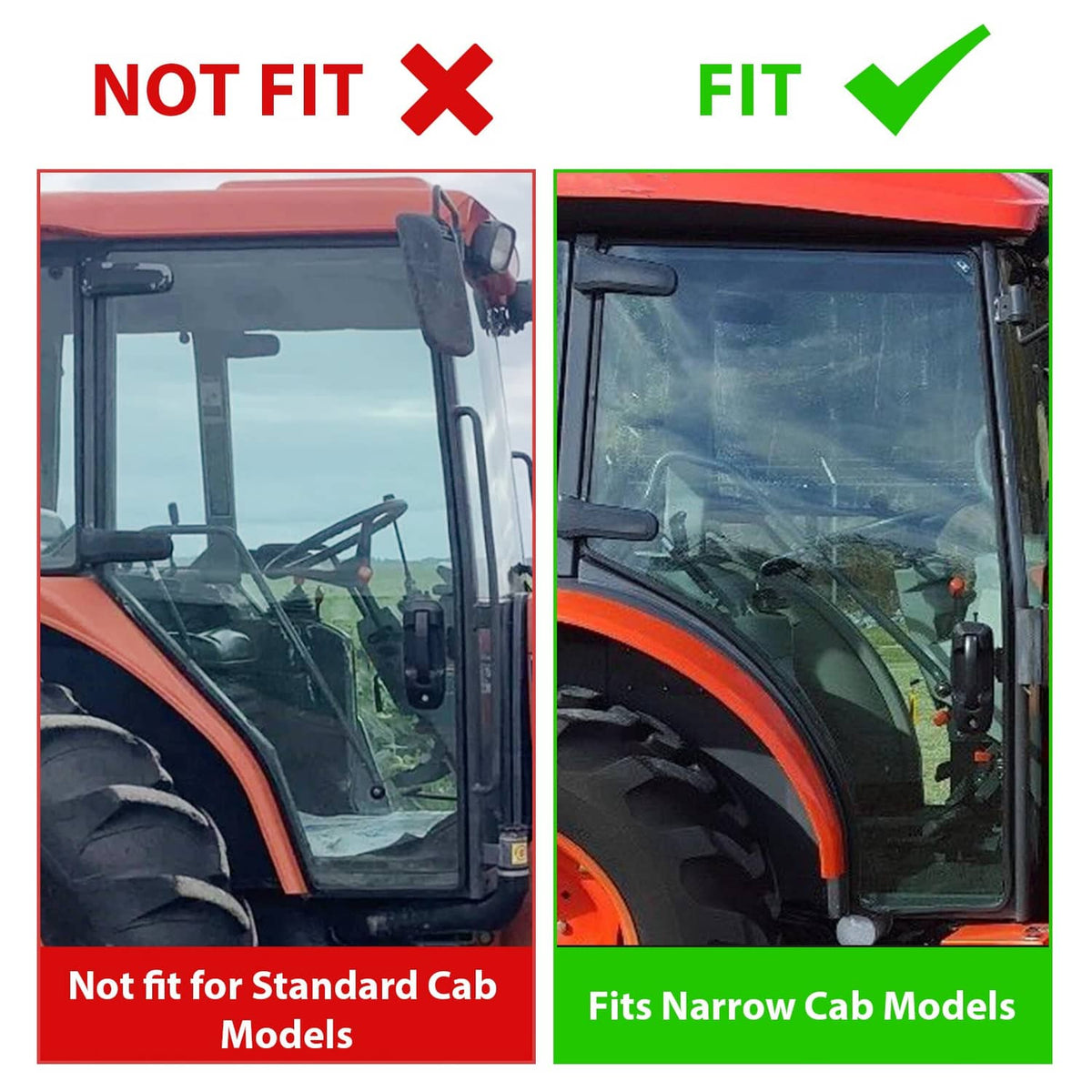 Solidspare Right Side Cab Door Glass For Kubota M4N071 M5091 M5111 M5040 M5140 M6040 M6060