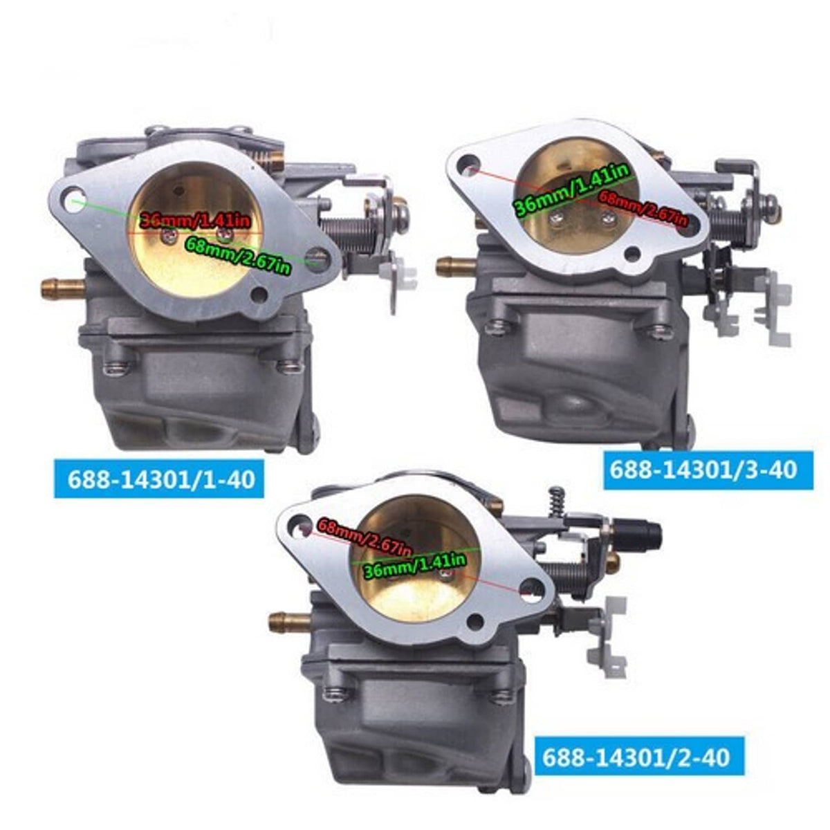 Solid Spare Outboard Carbs Carburetor Sets for Yamaha 2 Stroke 3 cylinder 75HP 85HP Engine