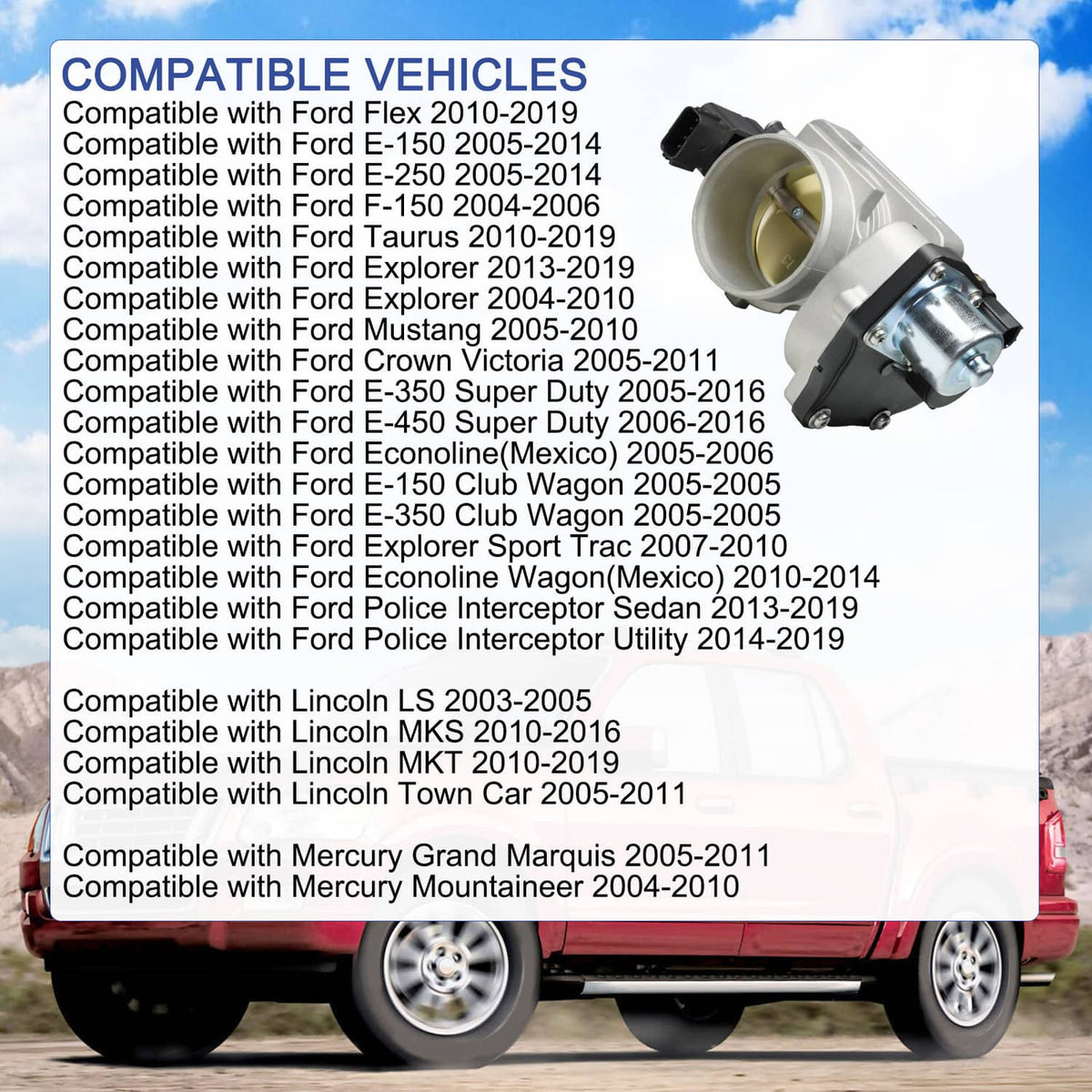 Solidspare Throttle Body Assembly for Ford Crown Victoria E-150 E-250 Mustang Taurus MKT