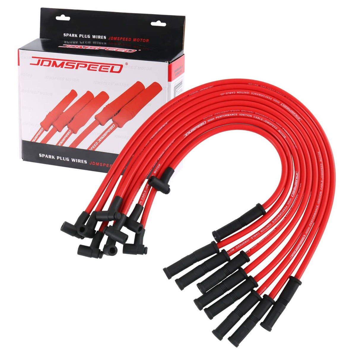 Solidspare HEI Spark Plug Wires Set 90 to Straight For Chevy SBC BBC 350 383 400 454 V8