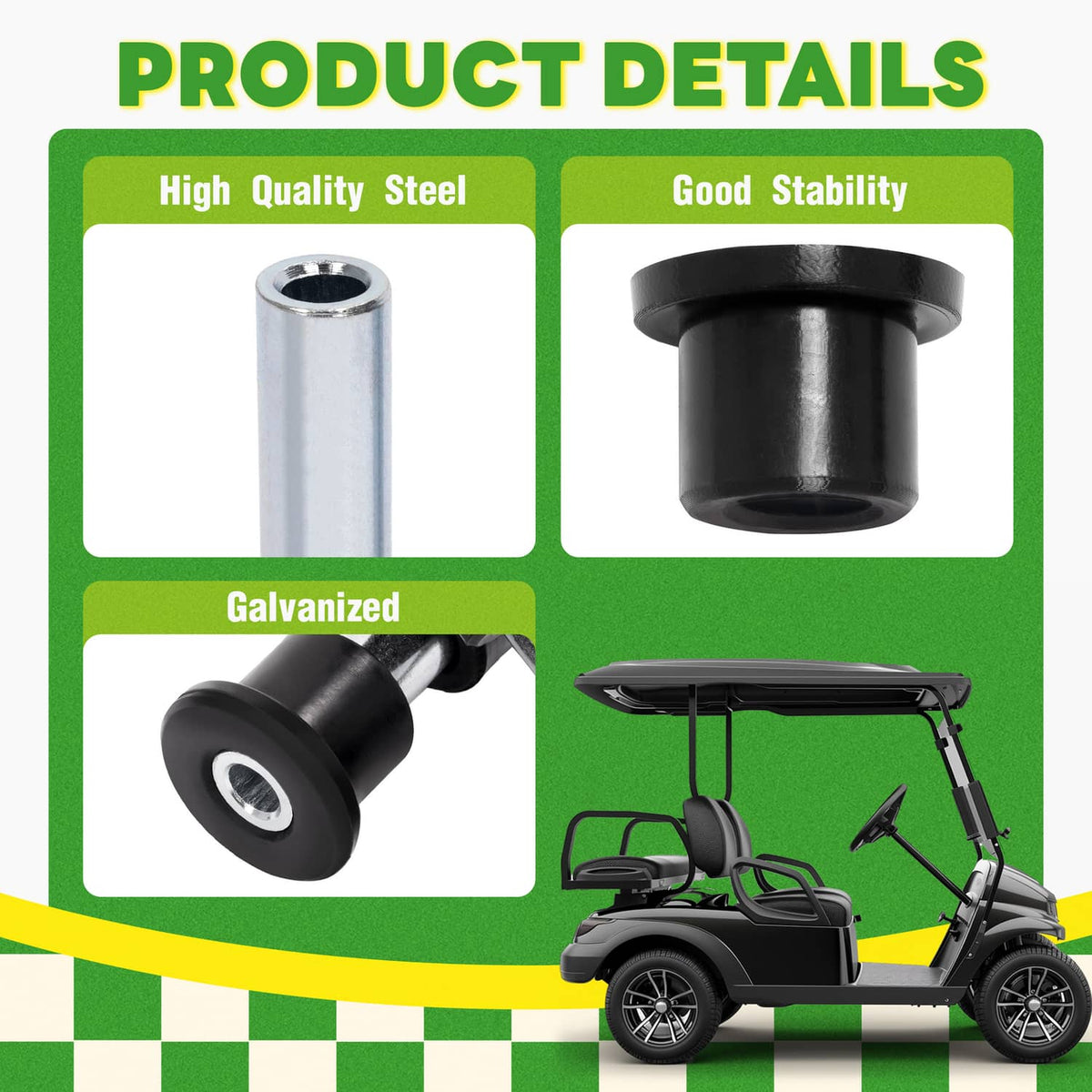 Solidspare For Club Car Precedent Onward Golf Cart Leaf Spring Bushing Set- Full Kit