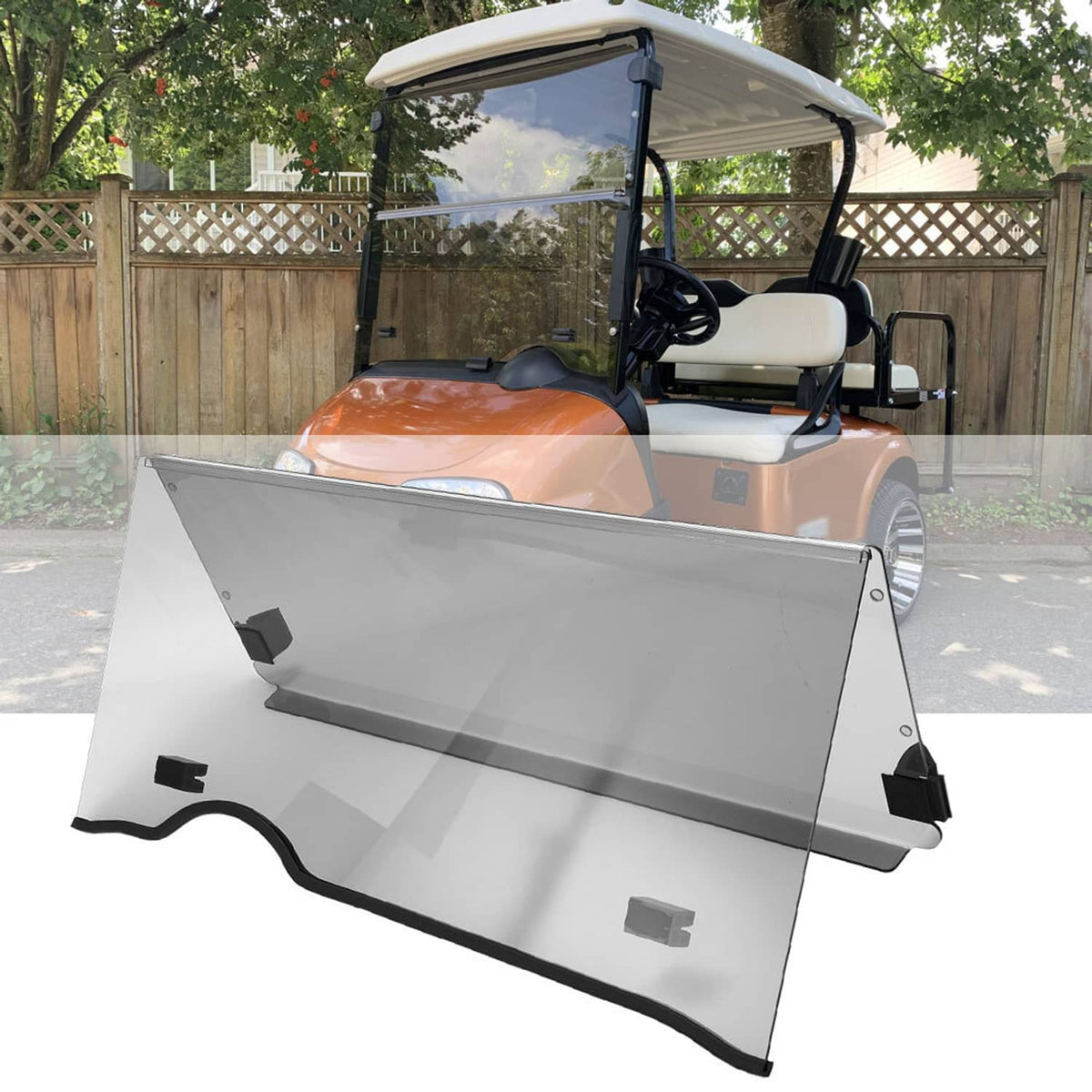 Solidspare For EZGO RXV 2008-2022 Tinted Golf Cart Full Windshield Windscreen Folding Style