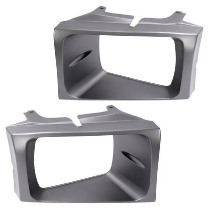 Solid Spare 2PCS Headlight Door Set Bezel For Ford Super Duty F250 F350 F450 F550 1999-2004