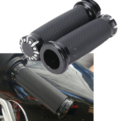 Solidspare Motorcycle 1" Handlebar Hand Grips For Harley Touring Softail Dyna Sportster XL