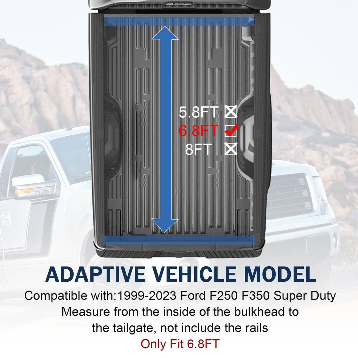 Solidspare Soft Roll-Up Tonneau Cover For 1999-2023 Ford F250 F350 Super Duty 6.8ft Bed