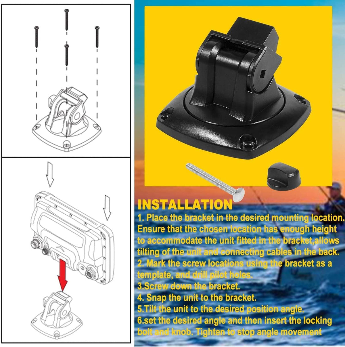 Solid Spare For QRB-5 Mark Hook Elite 3 4 5 5TI 7TI Lowrance Mounting Bracket 000-10027-001
