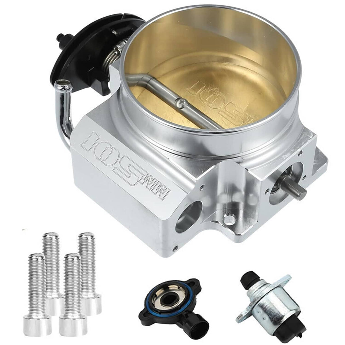 Solidspare Aluminum 102mm 4-Bolt Throttle Body & TPS IAC For GM Gen III LS1 LS2 LS6 LS7 LSX