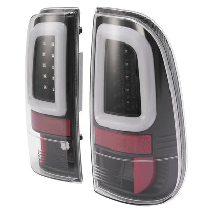 Solid Spare Black LED Tube Tail Lights Lamps For Ford F250 F350 F450 SD SuperDuty 2008-2016