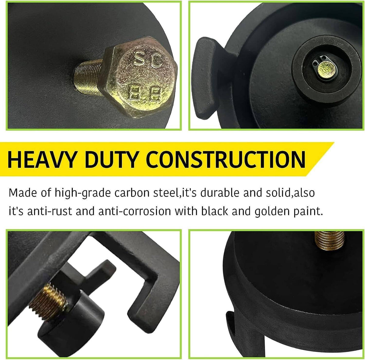Solidspare 25264 Harmonic Balancer Puller Fit for GM Dodge Jeep Chrysler Crank Pulley Gold