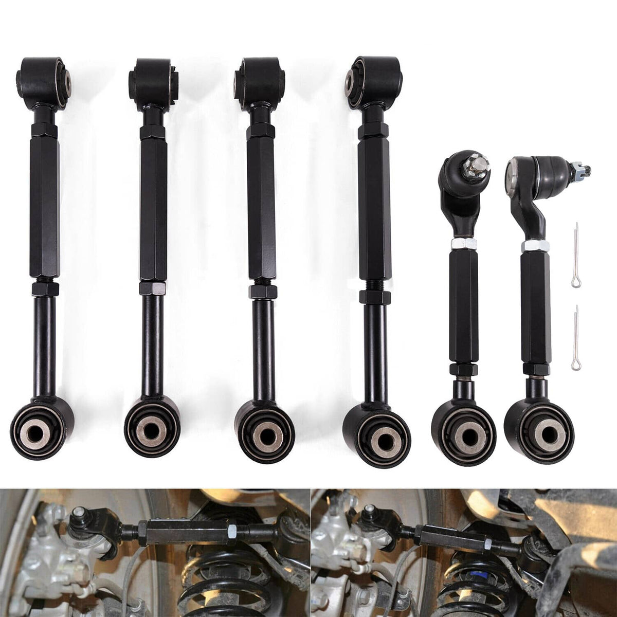 Solidspare 6pcs Rear Upper & Lower Control Toe Camber Arms For 2004-2008 Acura TSX 04-08