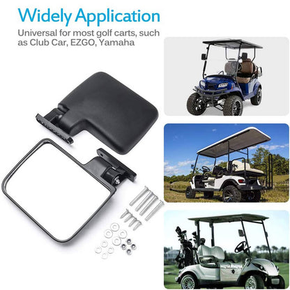 Solidspare Golf Cart Mirror No Drilling Side Rear View Mirrors for Yamaha EZGO Club Car