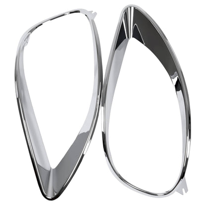 Solid Spare Left & Right Chrome Headlight Bezel Trim For Freightliner Columbia 2001-2017