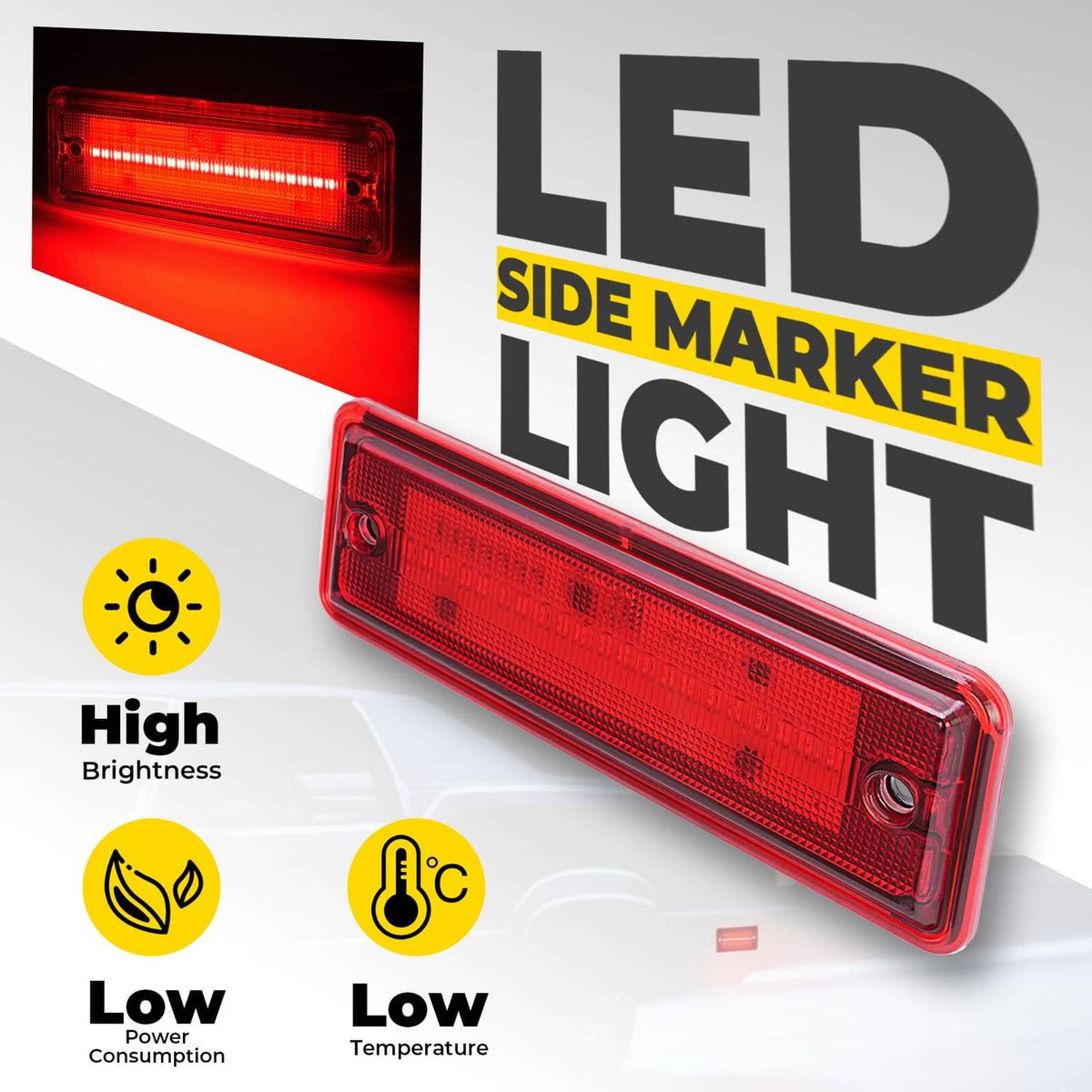 Solid Spare LED Rear Side Marker Parking Lights For El Camino & Caballero & Malibu 1978-1987
