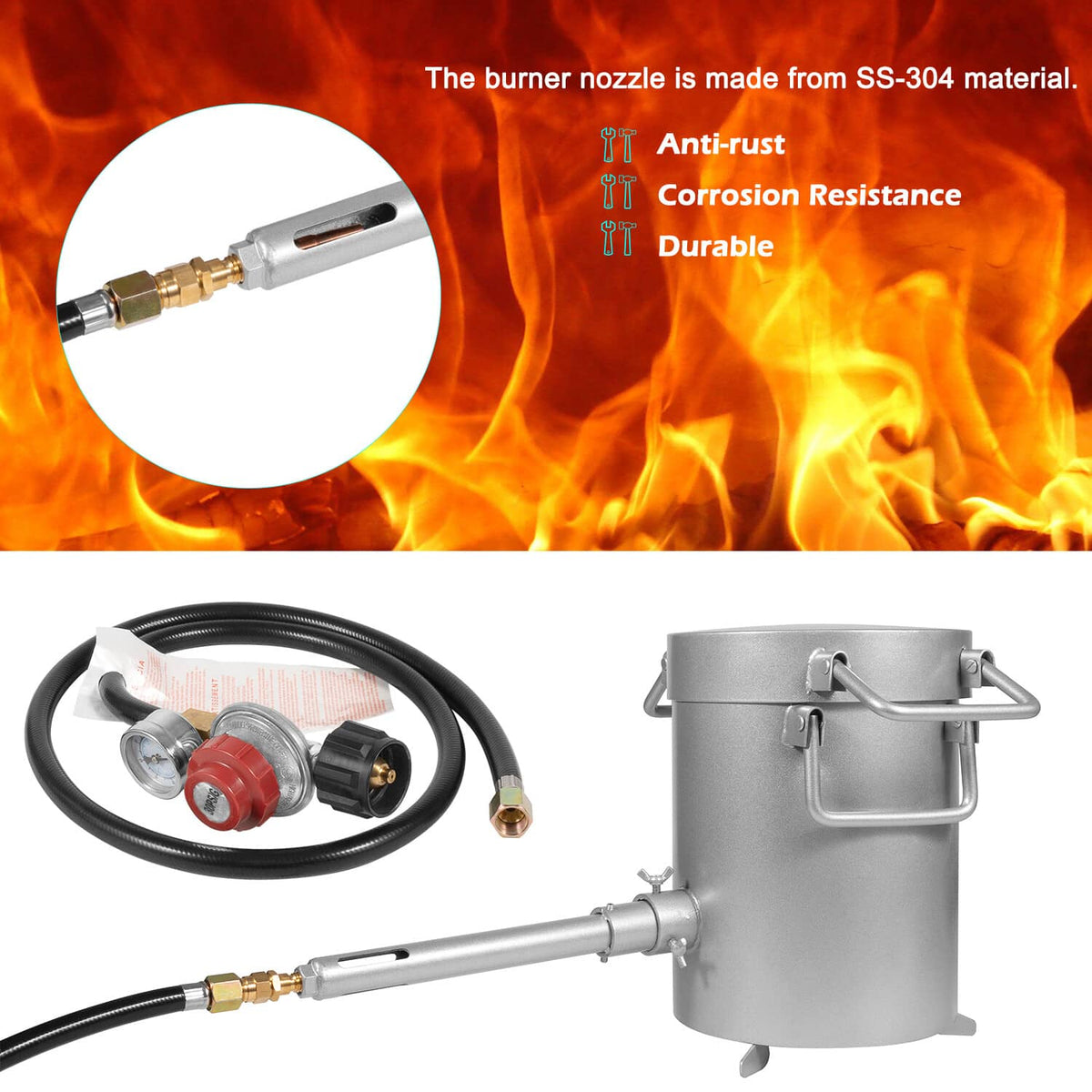 Solidspare 28LB/12.8KG Propane Furnace Kit Smelting Gold Silver Copper Scrap Metal Casting