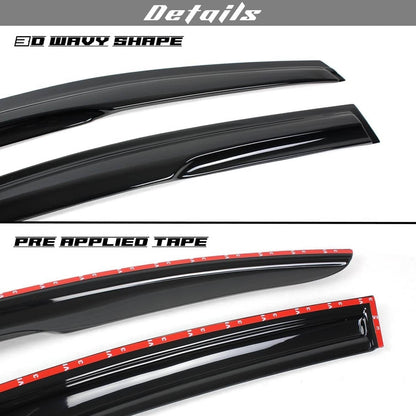 Solidspare Black For 20-25 Toyota Corolla Sedan JDM Mugen Style Window Visors Rain Guards