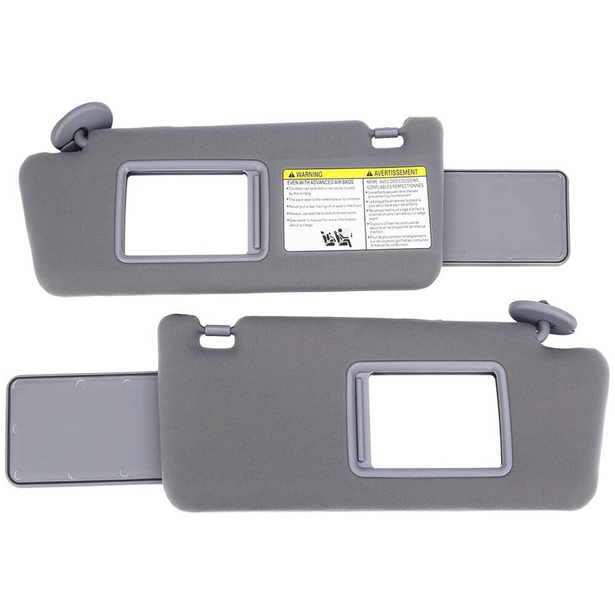 Solidspare Gray Sun Visor Set LH Driver & RH Passenger Side For 2005-2015 Toyota Tacoma
