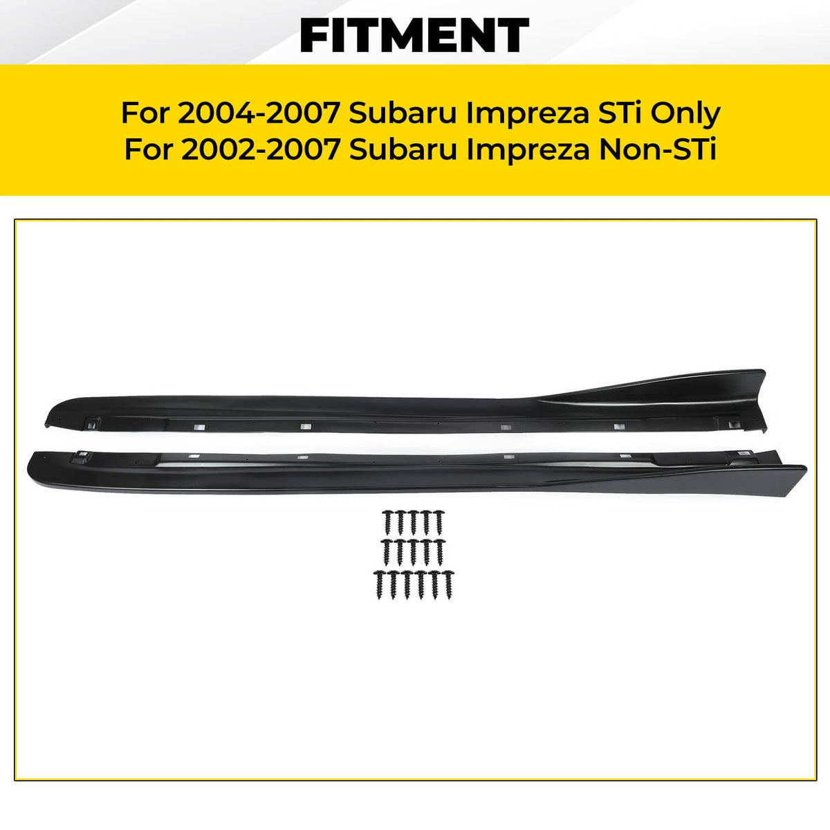 Solid Spare Fits Subaru Impreza WRX STI 02-07 CS Style Side Skirts Rocker Panel Extension PP