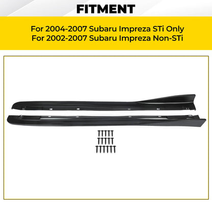 Solid Spare Fits Subaru Impreza WRX STI 02-07 CS Style Side Skirts Rocker Panel Extension PP