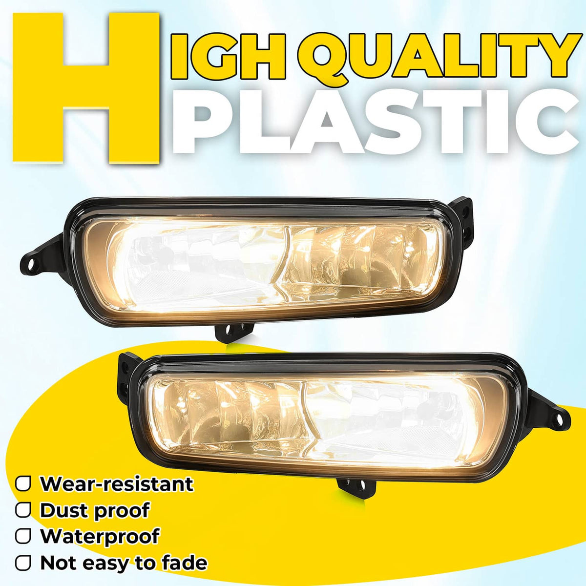 Solid Spare Pair For Ford Transit 2020-2026/Focus 2015-18 LH&RH Fog Lights W/Bulb Clear Lens