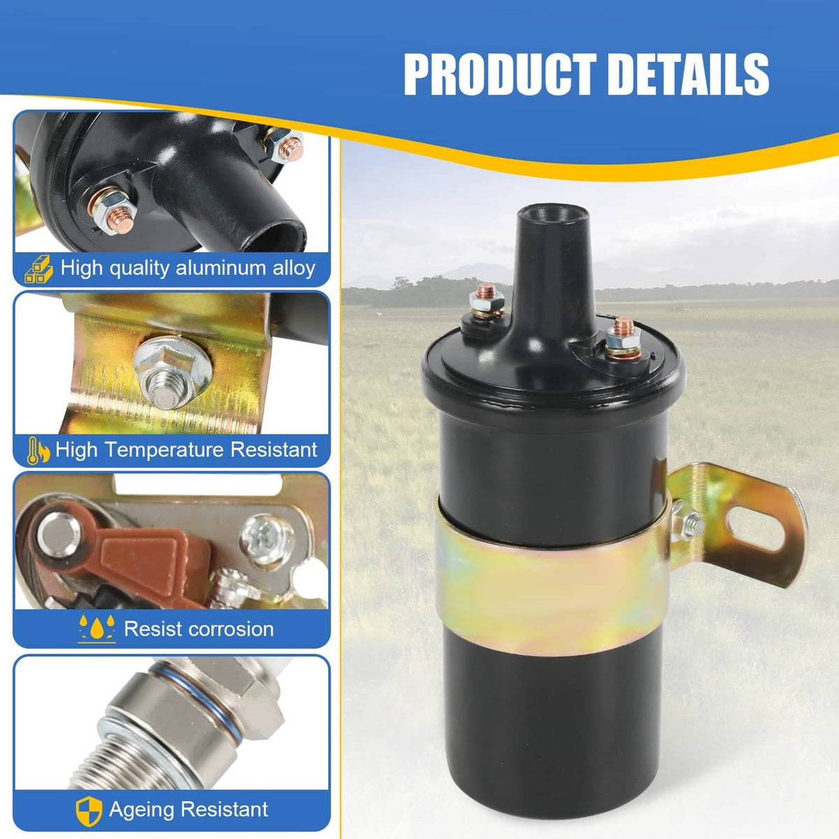 Solidspare Coil, Points, Condenser, Spark Plug Wire Fit Kohler K181 K241 K301 K90 K141 K161