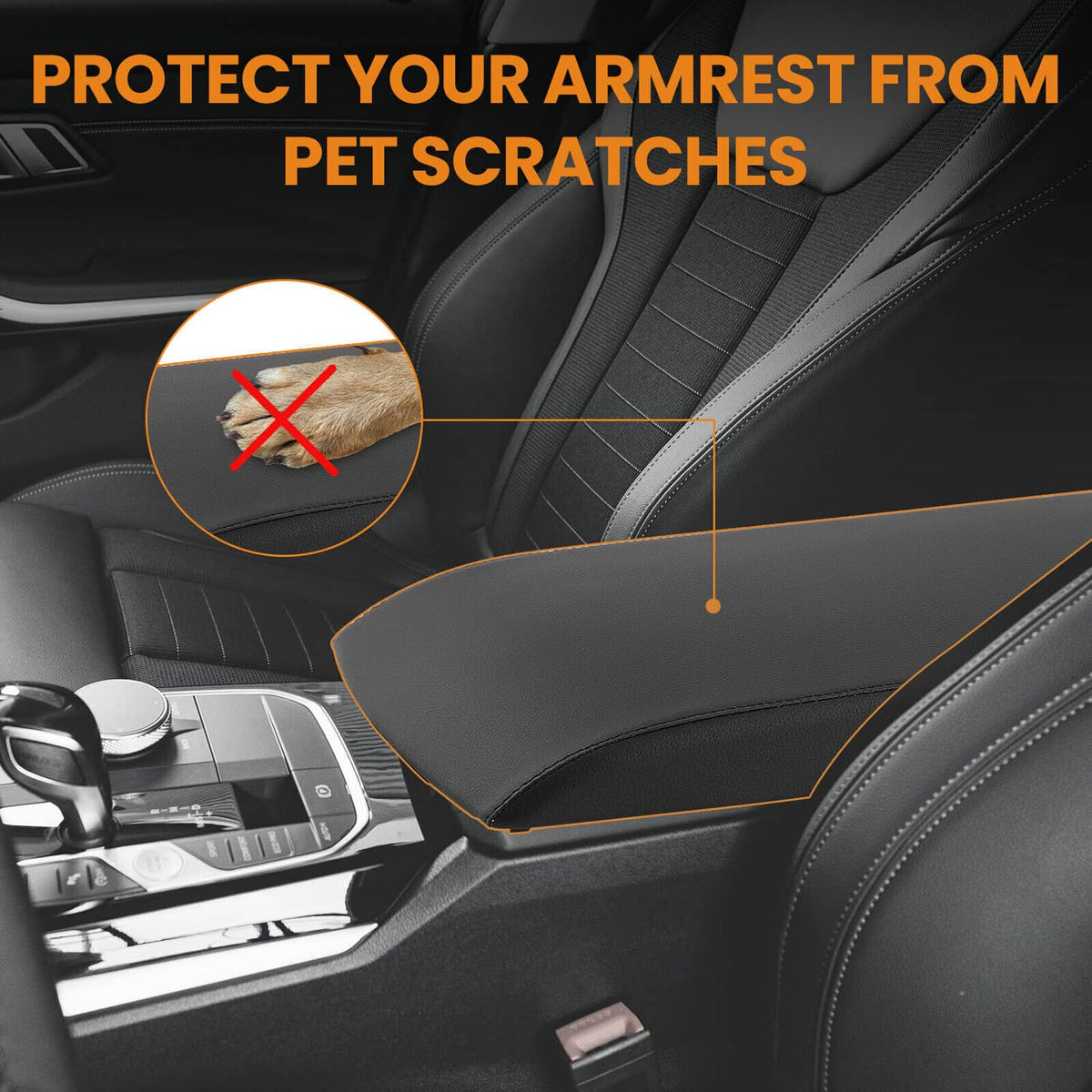 Solidspare New Black Armrest Center Console Lid Cover FA8Z-7406024-AB For 2013-19 Ford Flex