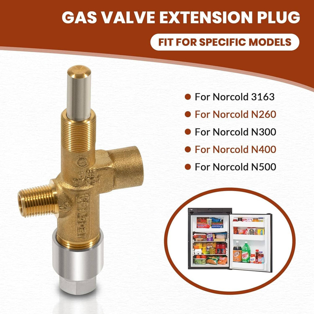Solidspare 622746001 Gas Valve Extension Plug for Norcold 3163 N260 N300 N400 N500 Series