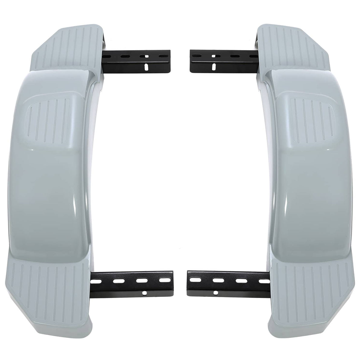 Solidspare 2 pcs Single Axle Trailer Fenders For 13" Wheels Tire Skirt Boat Gray