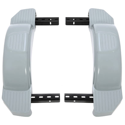 Solidspare 2 pcs Single Axle Trailer Fenders For 13" Wheels Tire Skirt Boat Gray