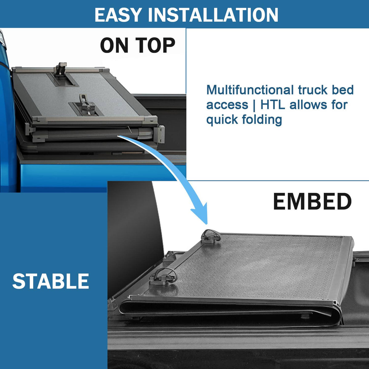 Solidspare For 2015-2024 Ford F150 5.5'/66" Bed Lo Pro Aluminum Hard Tri Fold Tonneau Cover