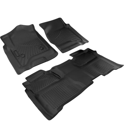 Solidspare Car Floor Mats Liner for Silverado Sierra 2500HD 3500HD Crew Cab 2015-2019 Black