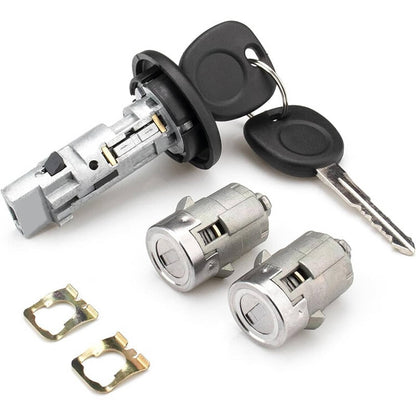Solidspare Ignition Key Switch Cylinder Kit w/2 Keys and Door Locks For 2003-2007 Chevrolet