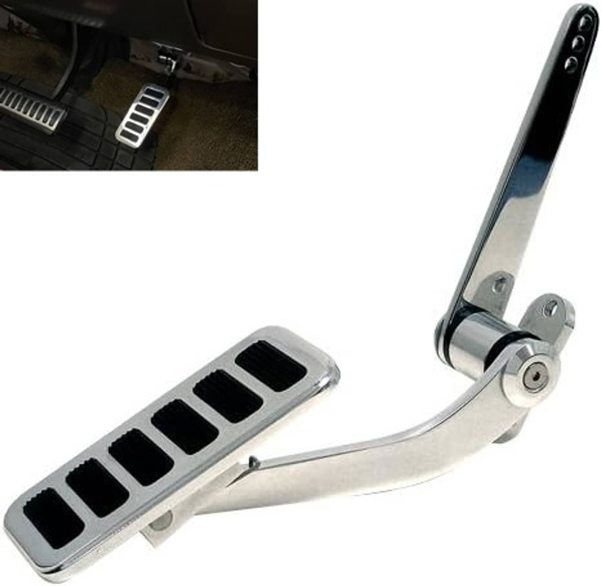 Solidspare Universal Street Hot Rat Rod Aluminum Gas Pedal Firewall Mount Throttle Polished
