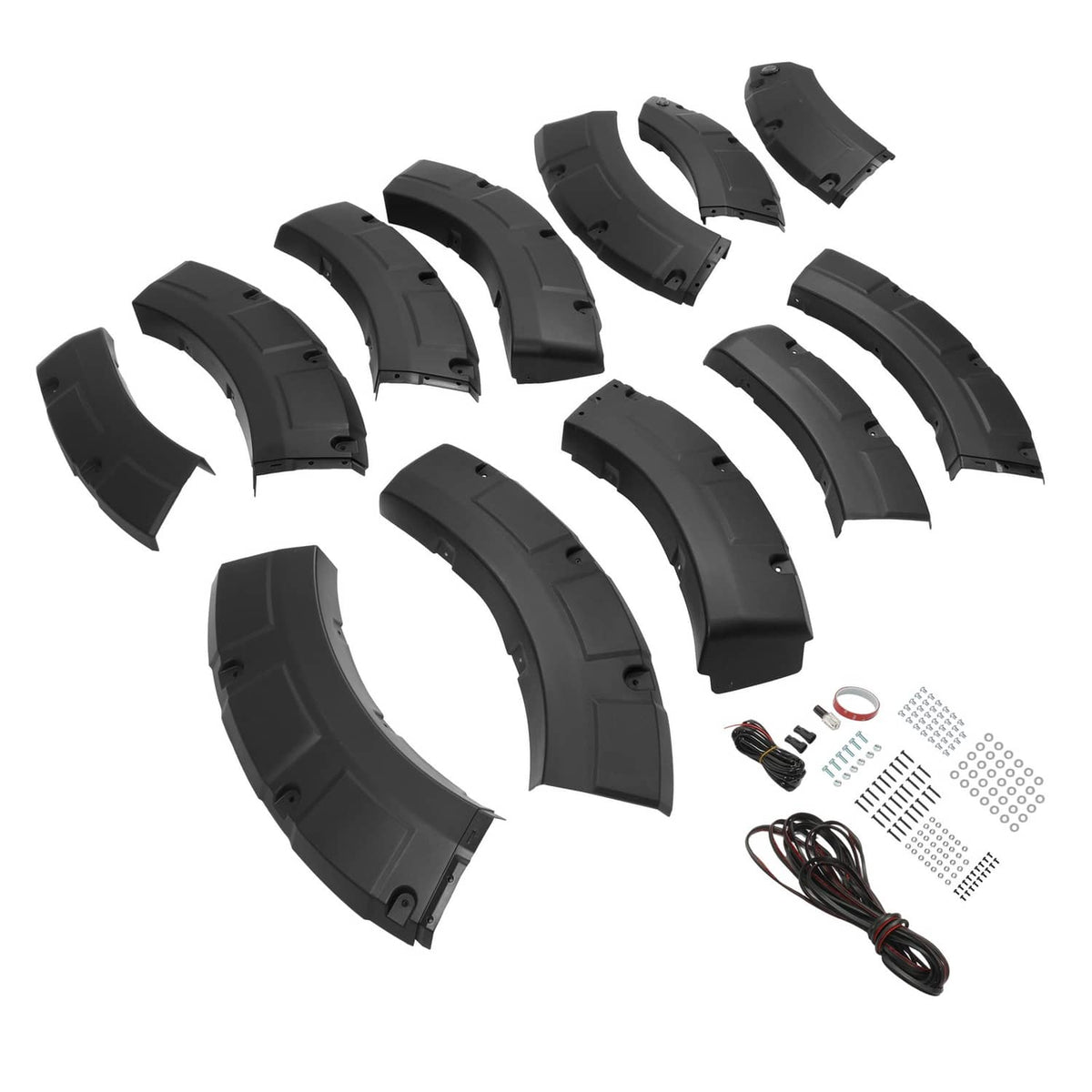 Solid Spare Pocket Rivet Fender Flares Kit Textured For 2018-2020 Ford F150 F-150 Plastic