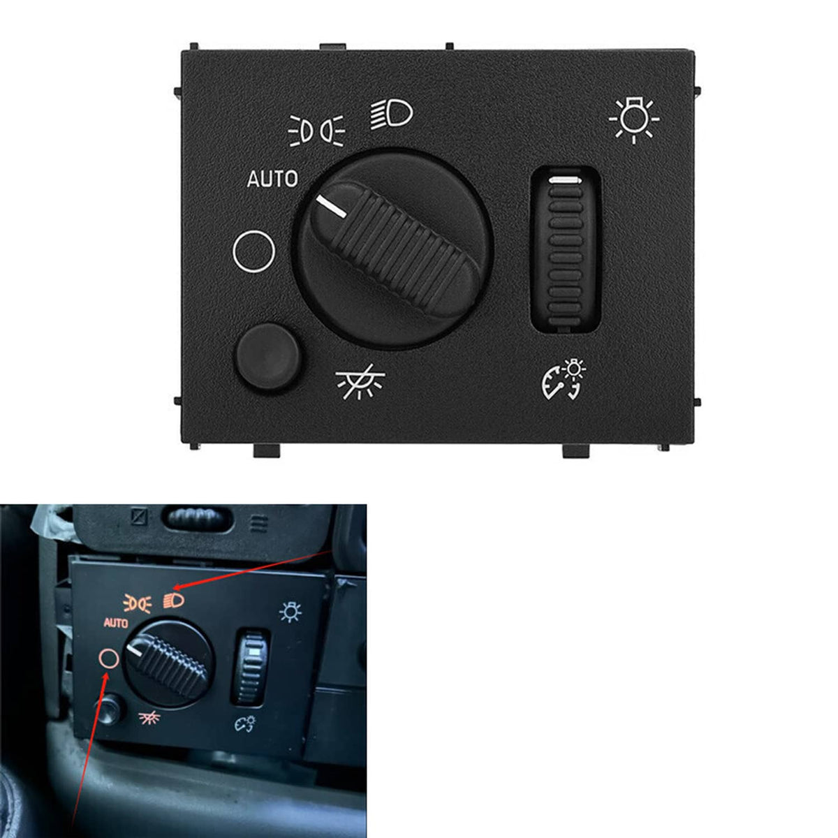Solidspare LED Headlight Switch For 03-06 Chevy Silverado Suburban Tahoe Sierra Black