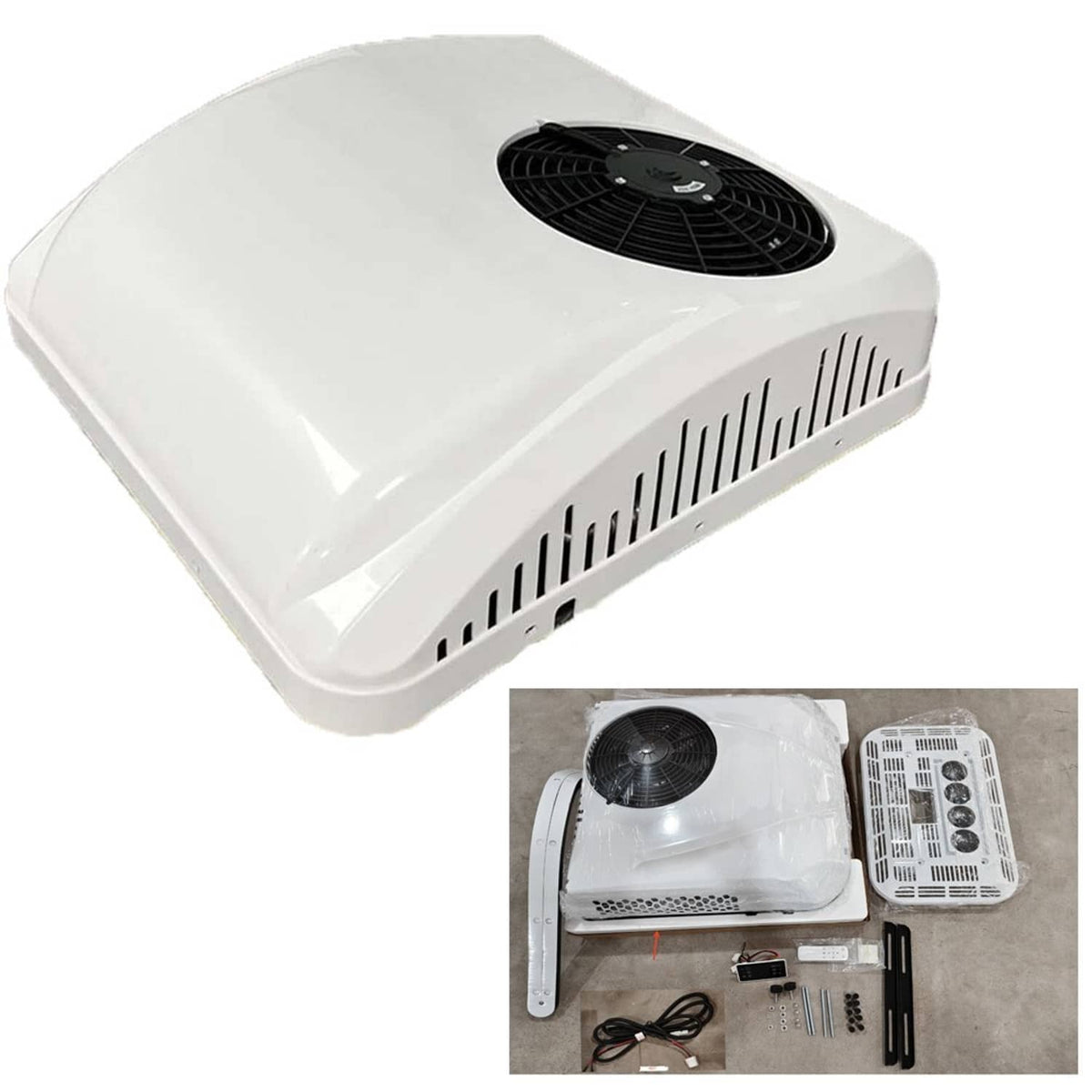 Solidspare 48V For Trailer Motorhome 11000 BTU RV Rooftop Air Conditioner A/C Unit Cooling