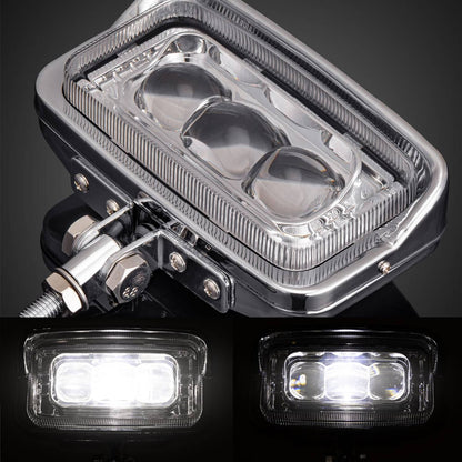 Solidspare Universal 10mm Front Motorcycle Square Headlight For Harley Honda Suzuki Chopper
