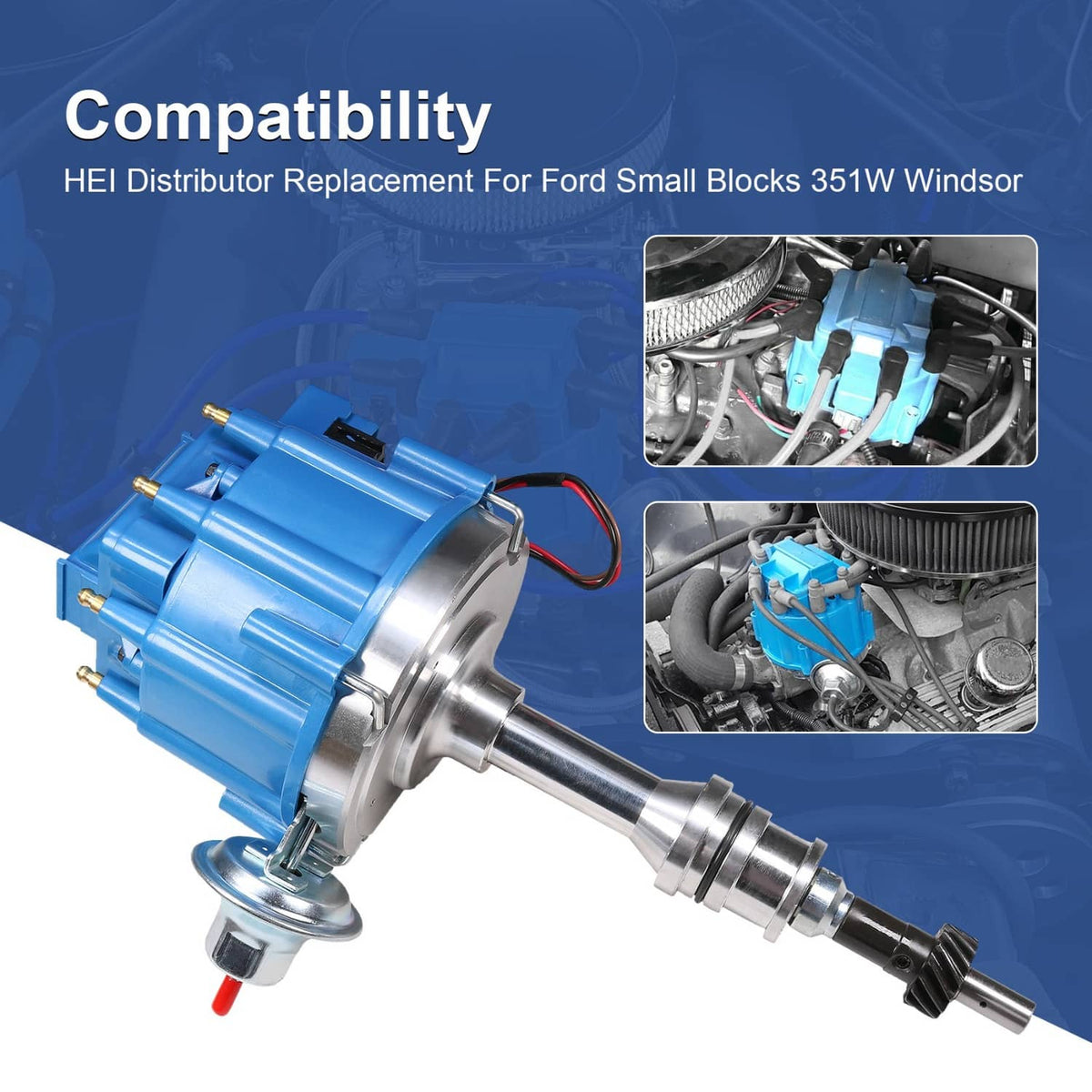 Solidspare 65k Coil HEI Distributor Ignition Module Fits Ford SBF Small Block 351W Windsor