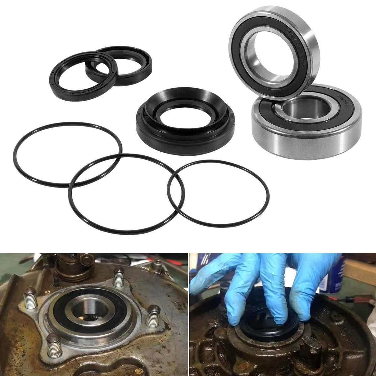 Solid Spare Rear Wheel Axle Bearing Kit for Honda Rancher 420(SRA) TRX420,Foreman 500 TRX500