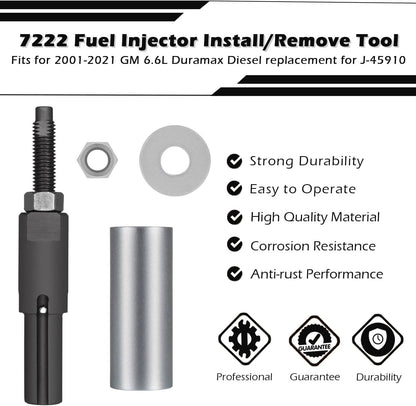 Solid Spare 7222 Injector Tube Remover Installer Kit for GM 6.6L Duramax Diesel J-45910