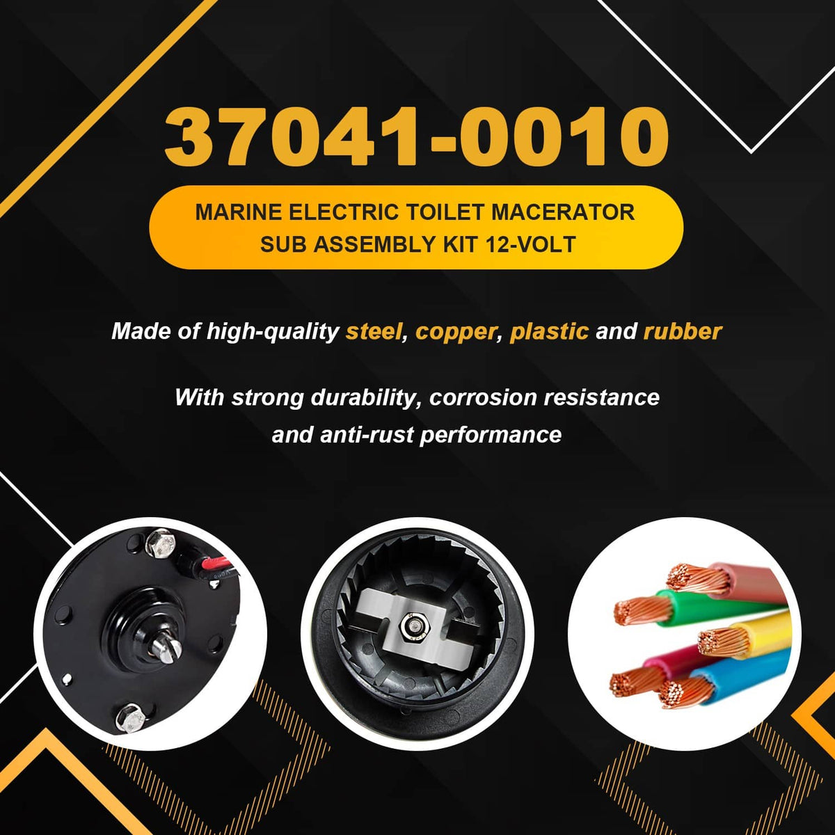 Solidspare Replace for 37041-0010 Marine Electric Toilet Macerator Sub Assembly Kit 12-Volt