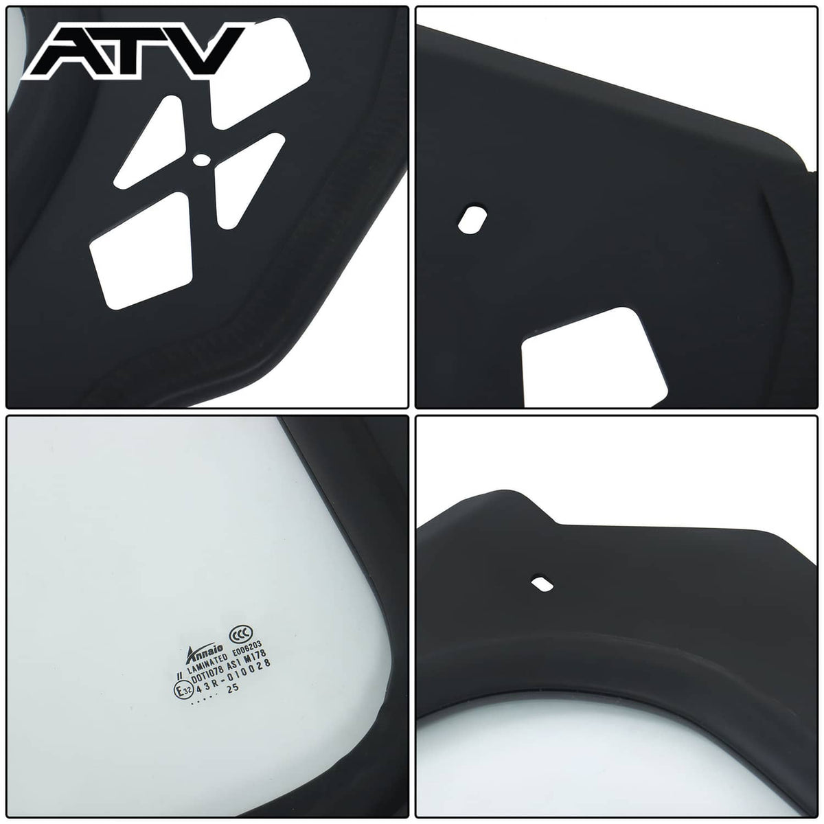 Solidspare Front Full Glass Windshield W/Wiper For Polaris RZR 900 1000 XP Turbo 2014-2018