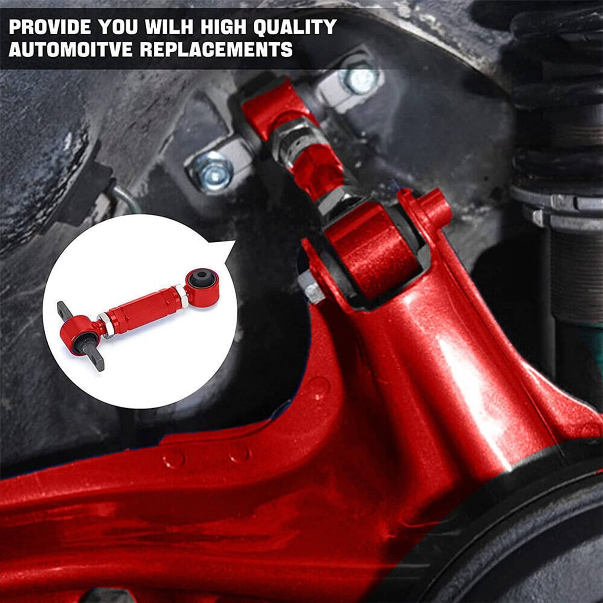 Solidspare New Front Upper Control Arms & Rear Camber Adjustable For 1996-00 Honda Civic EK
