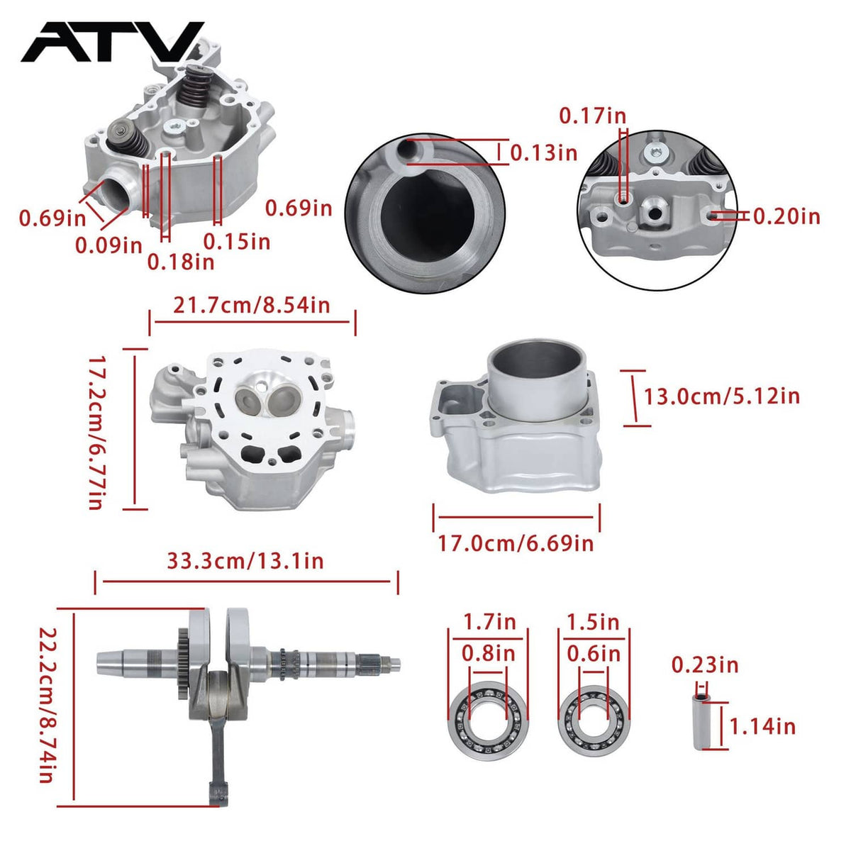 Solidspare Cylinder Head Crankshaft For Honda TRX420 2009-2024 Intermediate Repair Kit