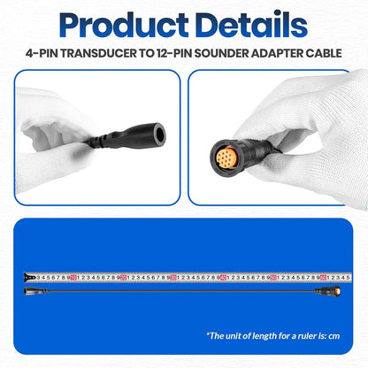 Solidspare for Garmin 010-12718-00 Sounder Adapter Cable, 4- to 12-Pin, for Garmin echoMAP