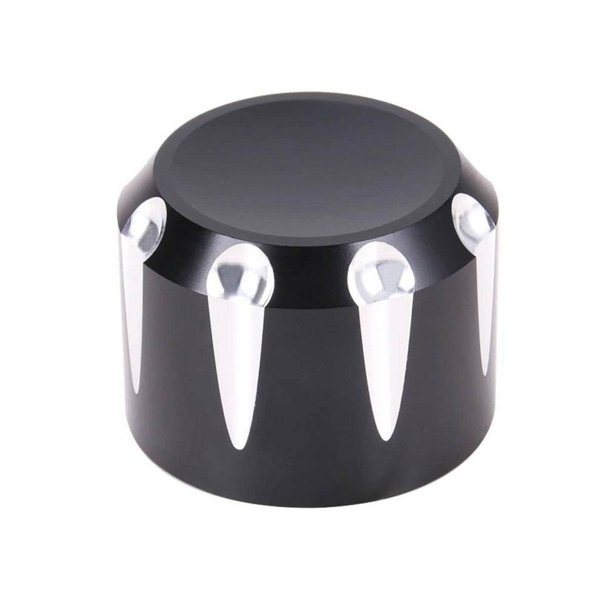 Solidspare Black Thick Cut Front Axle Cap Nut Covers For Harley Touring Road Glide King