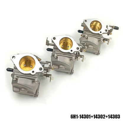 Solid Spare 6H1-14301/14302/14303 Carburetor Assy Set For Yamaha 90HP Outboard 6H1-14302