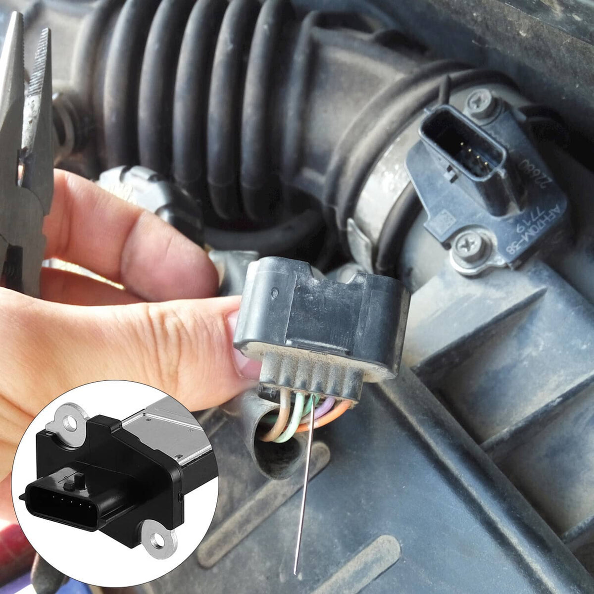 Solidspare Mass Air Flow Meter Sensor MAF For 2005-2015 Nissan Frontier 2.5L L4 22680-7S000