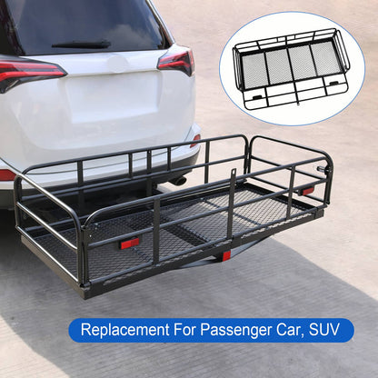 Solidspare 500lbs Car SUV Folding Rack Cargo Basket Trailer Hitch Mount Luggage Carrier New