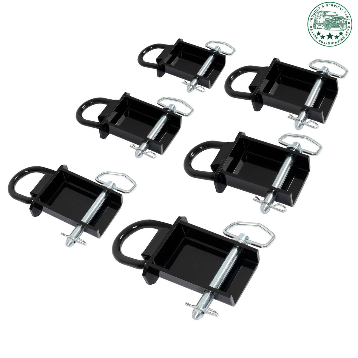 Solidspare 6PK Heavy-Duty 12,000 Lbs Removable D-Ring Stake Pocket For Flatbed/Trailers