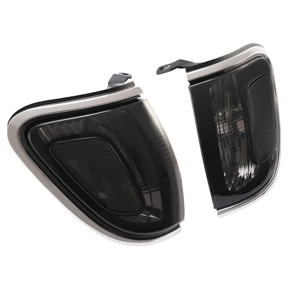 Solid Spare Pair of Smoke Lens Chrome Trim Corner Lights Lamps For Toyota Tacoma 2001-2004